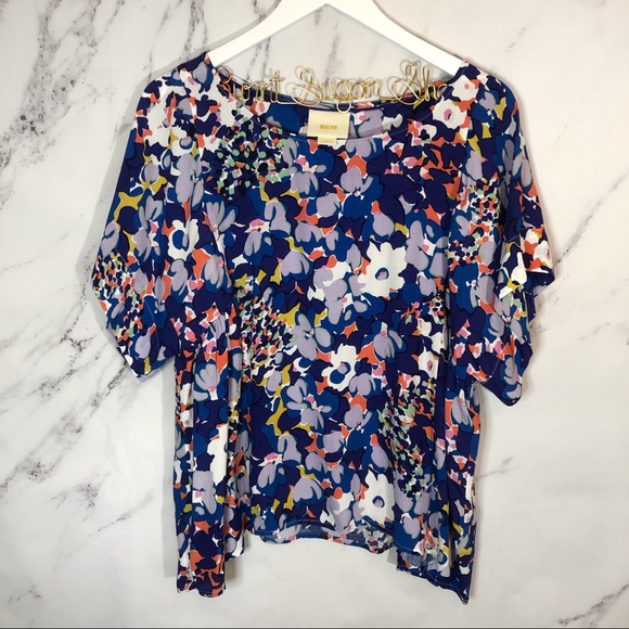 Maeve Tops - Anthropologie - Maeve || Blue floral swing blouse